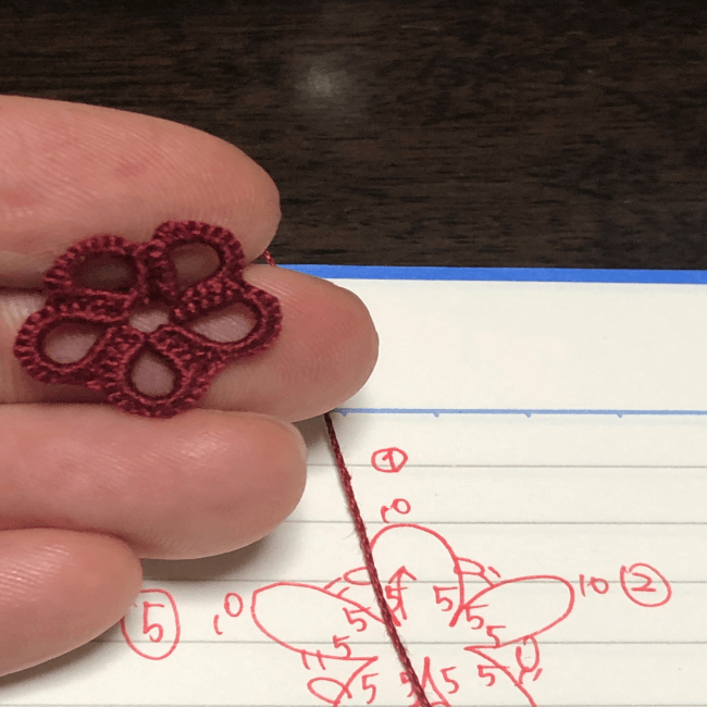 タティングレース基本の花モチーフの作り方 編み方 ワザピク